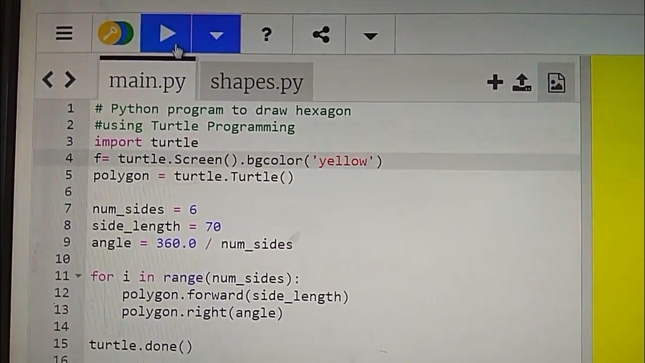 Python Turtle Program to draw Hexagon - YouTube