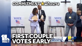 First couple casts ballots in early voting by WBAL-TV 11 Baltimore 212 views 1 day ago 2 minutes, 41 seconds