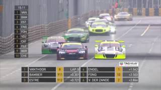 Grand Prix Macau(Chine) une voiture glisse sur le toit