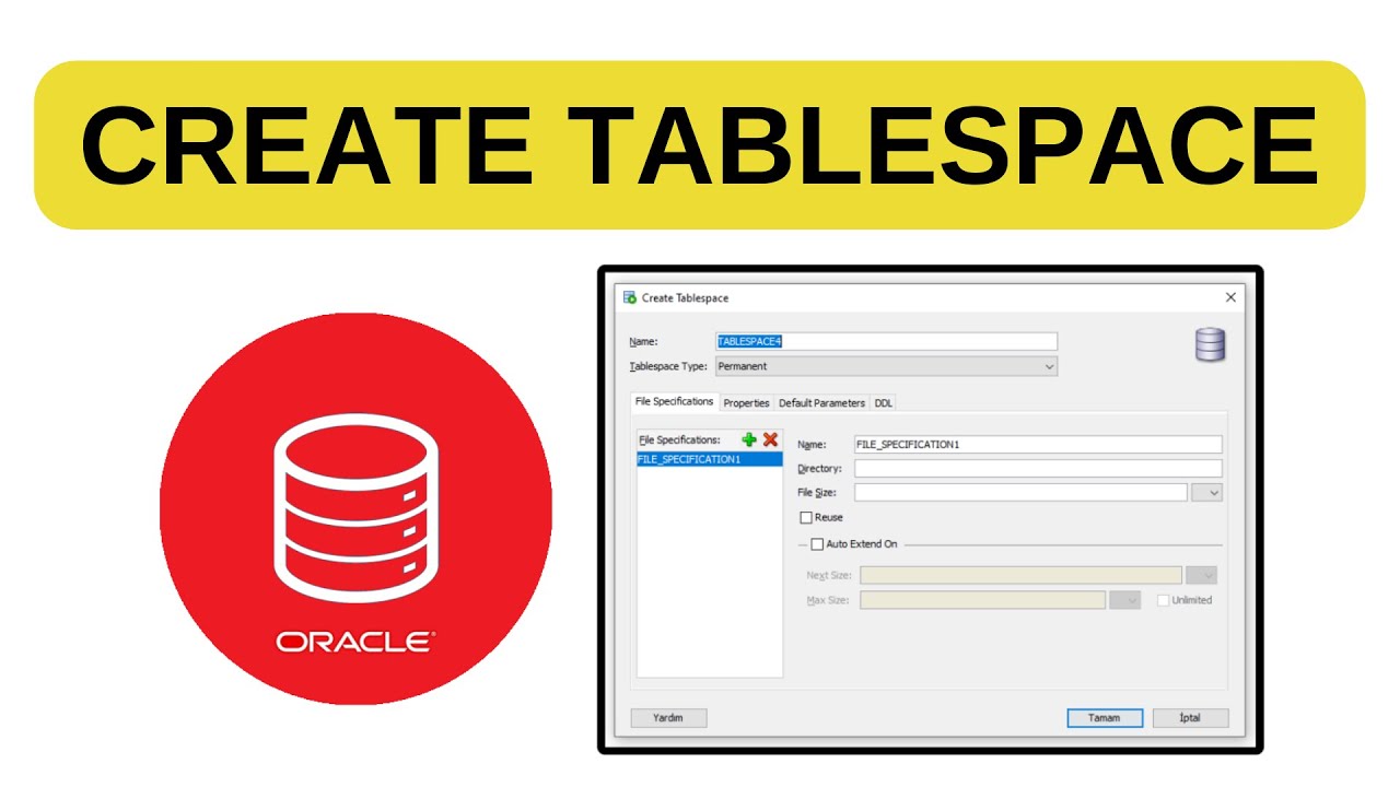 CREATE TABLESPACE - Oracle Database DBA Tutorial