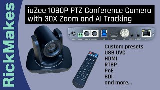 iuZee 1080P PTZ Conference Camera with 30X Zoom and AI Tracking