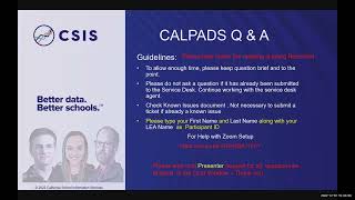 CALPADS Weekly Q & A 12-7-2022