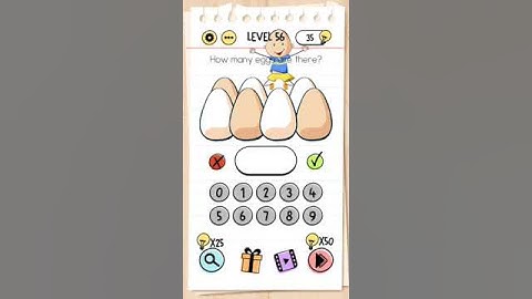 Brain test level 56 how many eggs are there