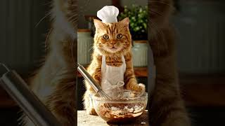 Cat #making cake #interesting #trending #entertainment #youtube #explore #viral #ai #shorts