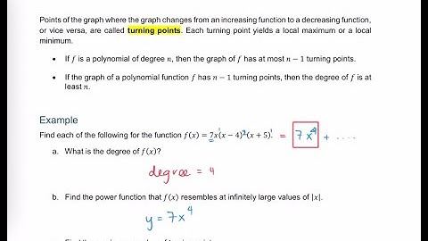Polynomial Functions - Max Turning Points
