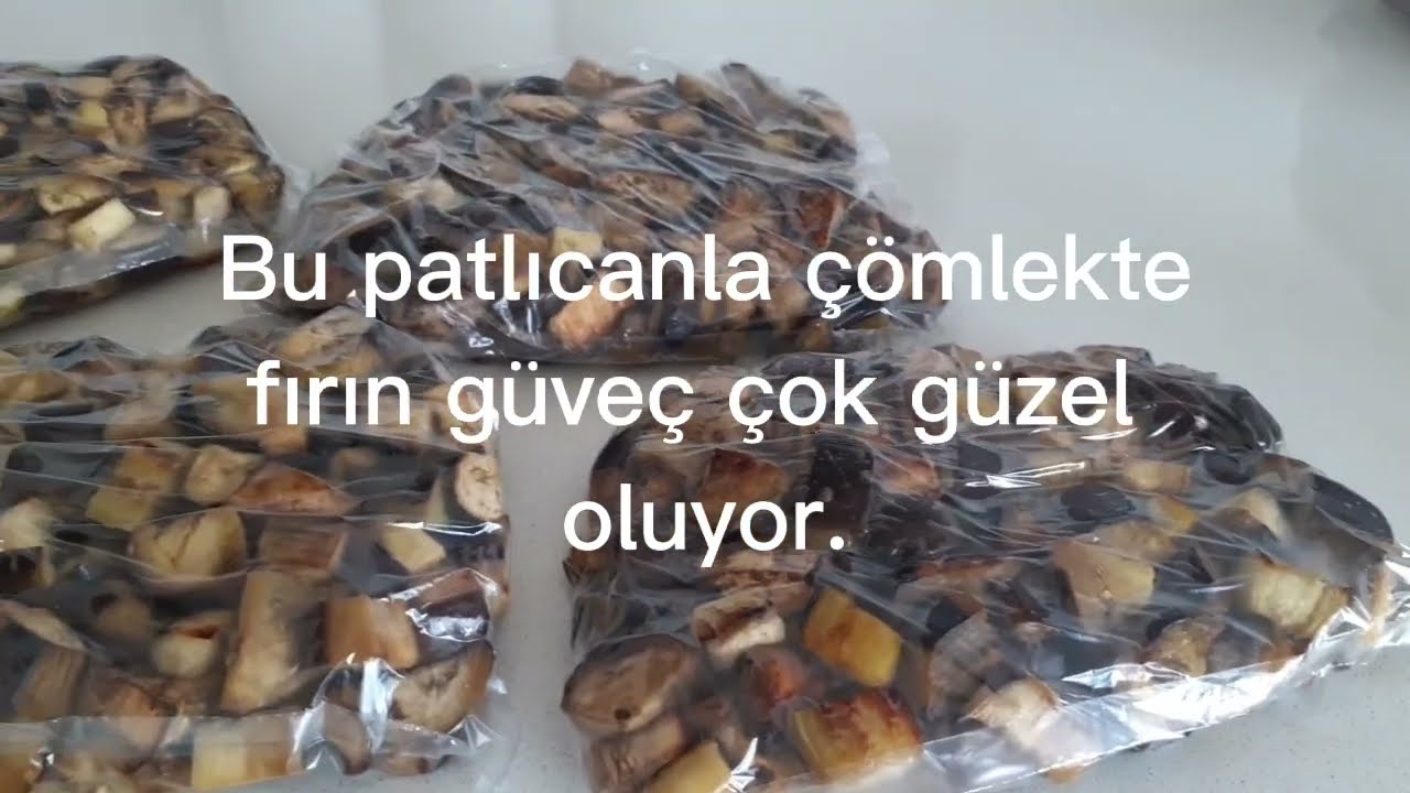 ÇOK PRATİK BU YÖNTEMLE KIZARTMAYA SON.FIRINDA  KIŞLIK GÜVEÇLİK PATLICAN HAZIRLADIM????????????????
