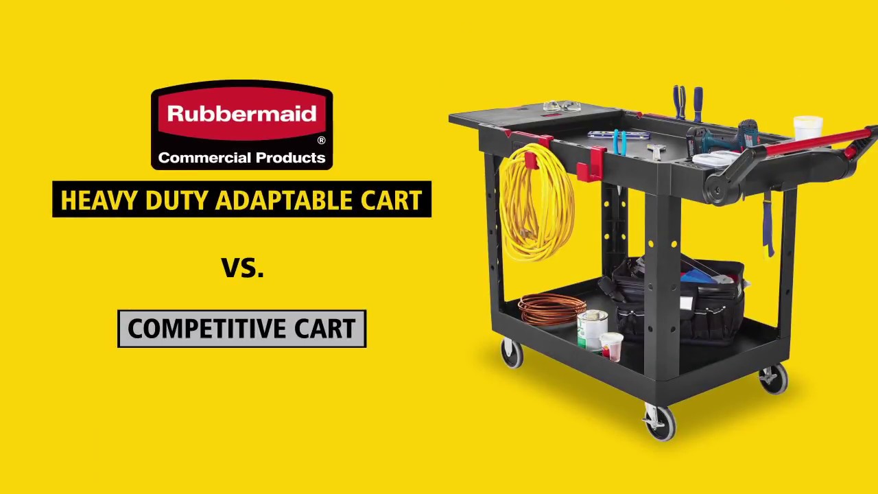 Rubbermaid Commercial Heavy Duty Adaptable Utility Cart, 2 Shelves