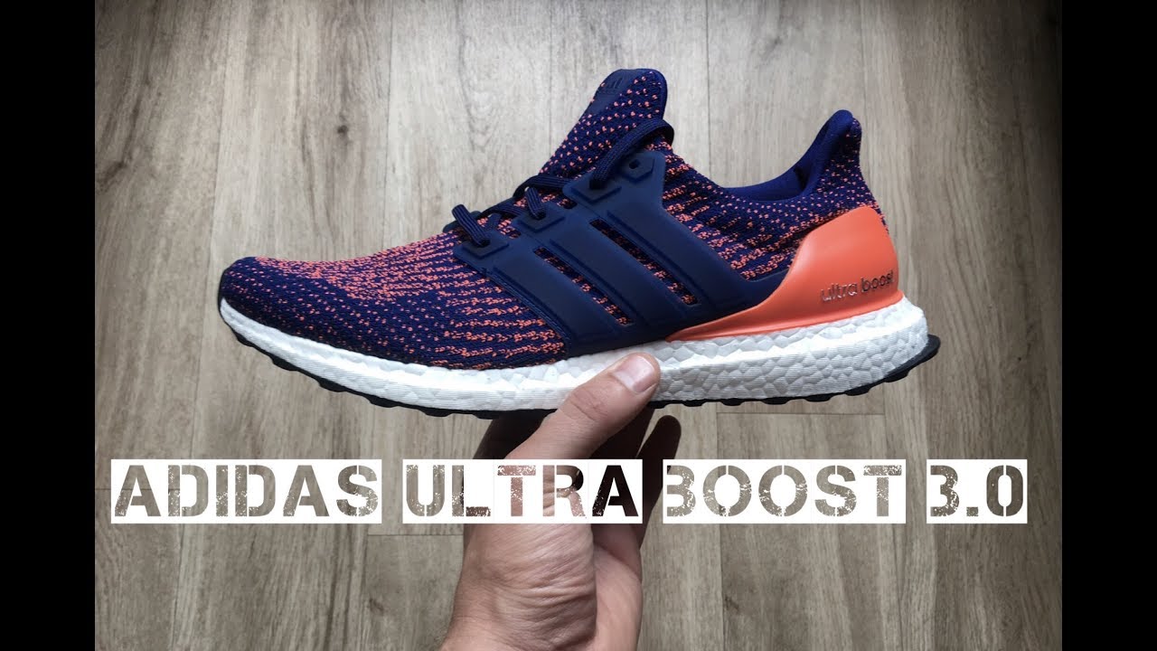 Adidas Ultra Boost 3.0 'Mystic Ink/ Solar Orange' | UNBOXING & ON FEET | fashion shoes | 2017 | HD