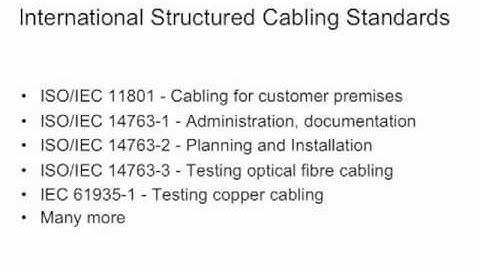 Premises Cabling Lecture 3: Cabling Standards