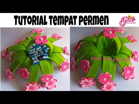 Cara Membuat Tempat Permen Berbentuk Bunga Juntai Dari Pot Dan Kain Flanel Tutorial Tempat Permen Youtube