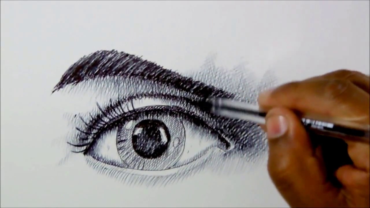 como dibujar un ojo con lapicero. how to draw an eye with a pen - thptnganamst.edu.vn