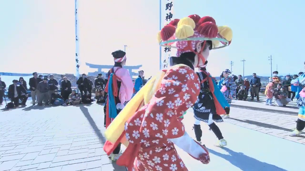 安波祭　2026年2月15日　請戸の田植踊　「田植踊「伊勢音頭」「流山」福島県浪江町請戸　別アングル