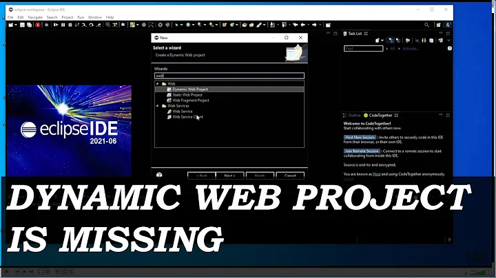 HOW TO FIX Web Dynamic Project is Missing in Eclipse