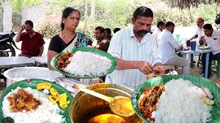 Hard Working Telangana Husband Wife Selling Roadside Meals | Chicken,Boti @ 70 Rs | Veg @ 50 Rs only