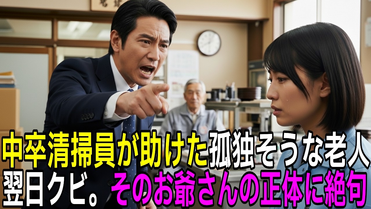 会長だと知らずに親切にした中卒の清掃員。翌日突然クビを告げられたが、理由を知り絶句。