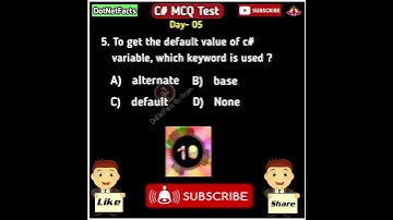 Daily C# MCQ Test (Day-05) | C# Interview Questions And Answers | #shorts | DotNetFacts by Aryan