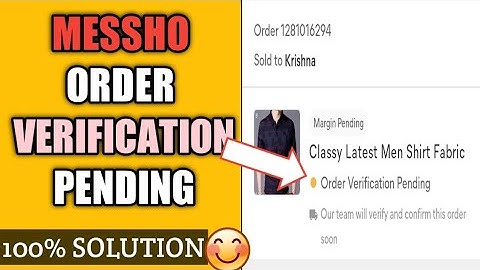 Meesho order verification pending | Order verification pending on Messho Solution