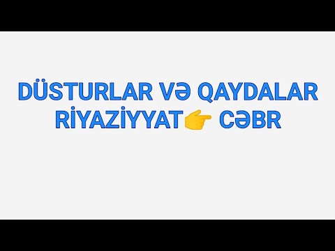 Video: Riyaziyyat üçün bütün düsturlar hansılardır?