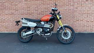 2024 Triumph Scrambler orange and black walkaround