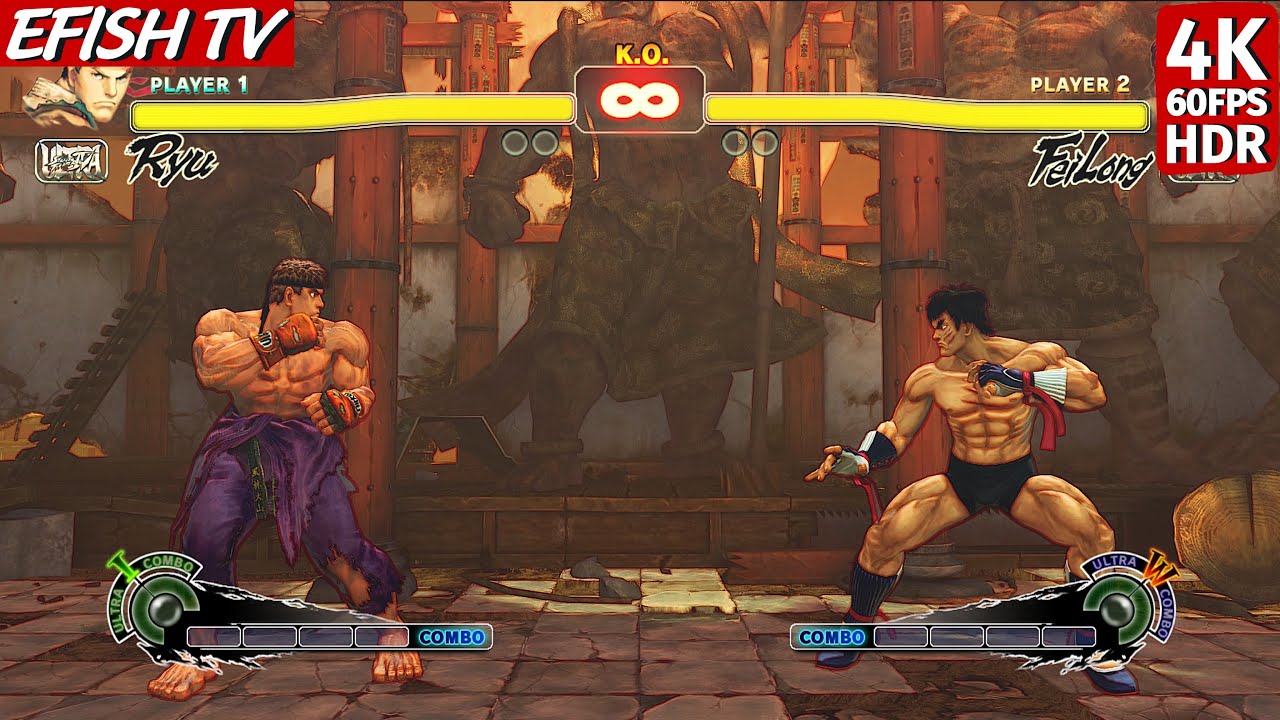 Ryu vs Fei Long (Hardest AI) - Ultra Street Fighter IV - YouTube