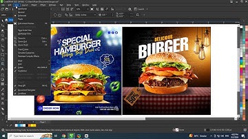 How To Create Burger Ads Design For Social Media - Coreldraw Graphic Design Tutorial - Ahsan Sabri