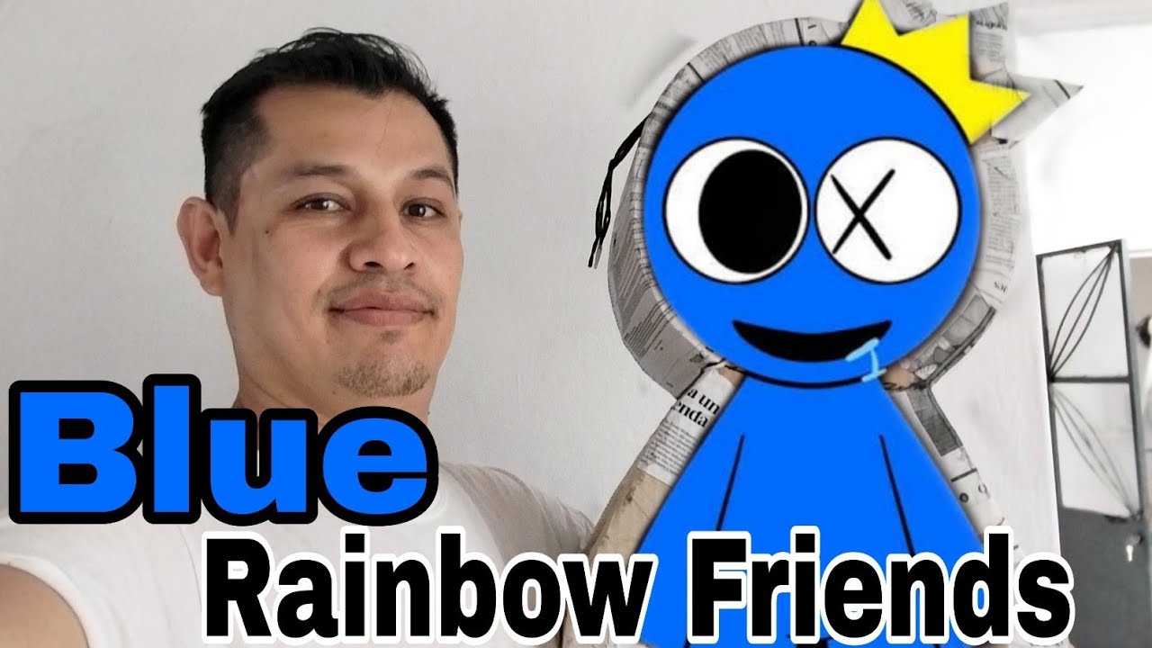 Blue Rainbow Friends Head Pinata 