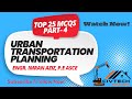 Urban Transportation Planning Part 4 | Highway Planning MCQs Civil Engineering Exam Question SSC JE