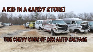 ⭐ The Old Chevy Van Section Of Cox Auto Salvage In Elm City North Carolina - Chevy Van Used Parts