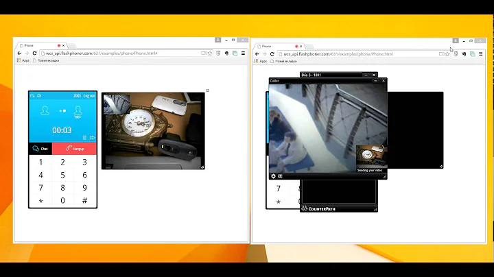 WebRTC-SIP and WebRTC-WebRTC Video Call Demo