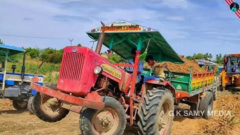 Mahindra 575 Di power plus tractor with full load trolley pulling out failed | jcp | jcb video | jcb