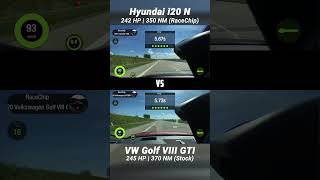 Hyundai i20N beats Golf 8 GTI on 1/4 Mile #shorts #racechip #dragrace