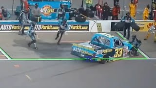 LAWLESS ALAN PIT ROAD CRASH - 2024 HEART OF AMERICA 200 NASCAR TRUCK SERIES AT KANSAS