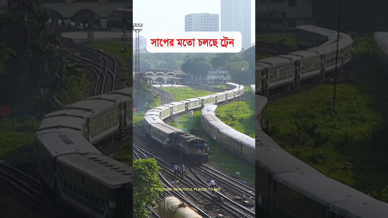 Train on snake shape rail curve