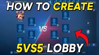 How to create 5vs5 lobby in mobile legends | Setup MLBB Tournament Room Tutorial Custom Mode Friends