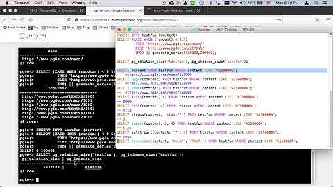 PostgreSQL Demonstration: Generating and Scanning Text