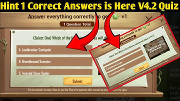 Hint 1 V4.2 Quiz 1 All Correct Answers is Here | Solve the new version puzzle for great rewards