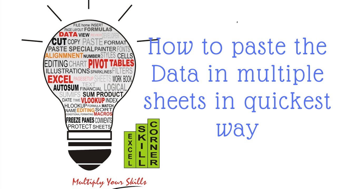 how-to-copy-paste-the-data-in-multiple-sheets-in-quickest-way-youtube