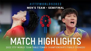 Highlights | Wang Chuqin (CHN) vs Tomokazu Harimoto (JPN) | MT SF | #ITTFWorlds2022