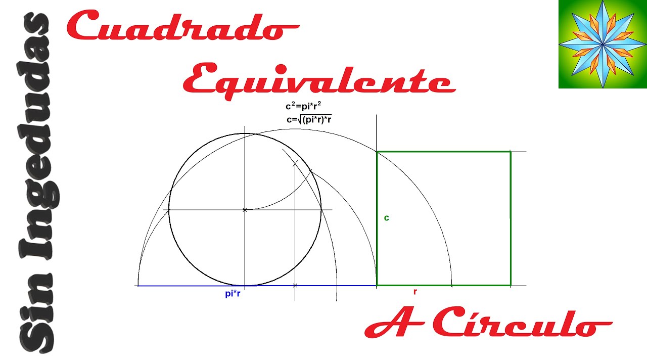 Obtención de un cuadrado equivalente a un círculo | Dibujo Técnico | Sin Ingedudas