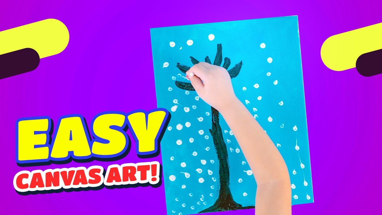 🎨  DIY QUICK & EASY Kids Canvas Art! | Children's Canvas Painting 2021! #acrylicpainting #forkids