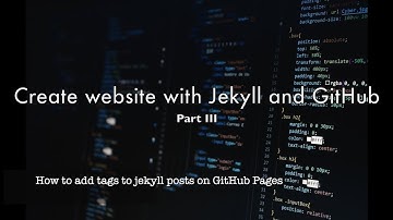 How to add tags to jekyll posts on GitHub Pages
