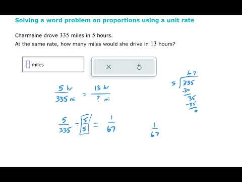 Solving a word problem on proportions using a unit rate (ALEKS examples)