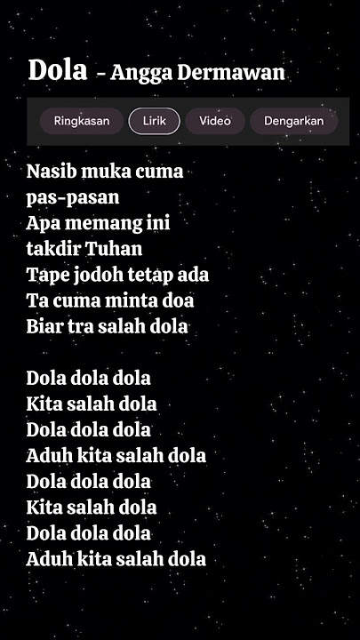 lirik dola / Angga Dermawan / nasib muka cuma pas-pasan