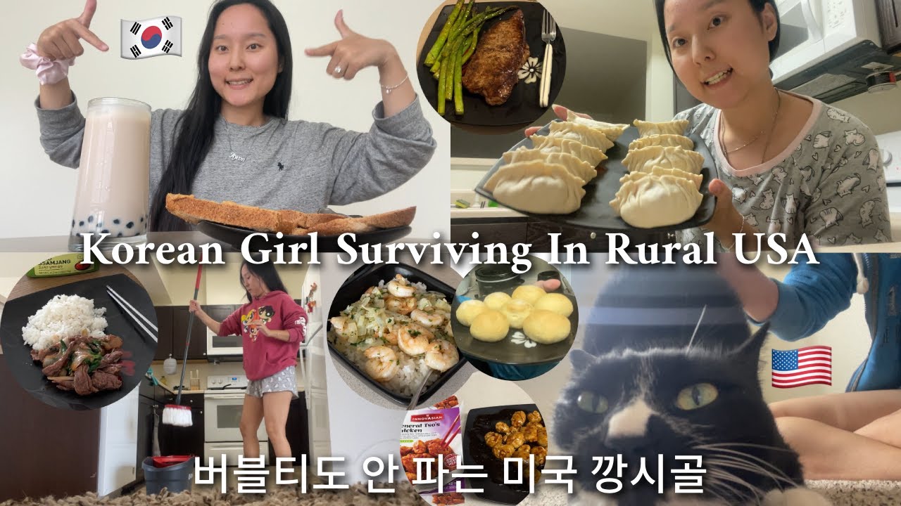 🧋 미국 시골에서 버블티랑 만두 직접 만들어먹는 현실 브이로그 🥟