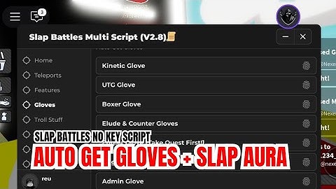 [NEW] ✋️ Slap Battles Script, Slap Aura, Get All Gloves, Troll GUI, Anti Ban Bypass || No Key Script