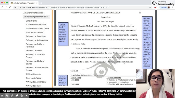 An Appendix Using Apa Formatting