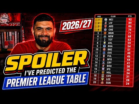 SPOILER: I'VE PREDICTED THE PREMIER LEAGUE TABLE!