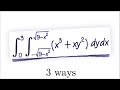 a double integral,  3 ways