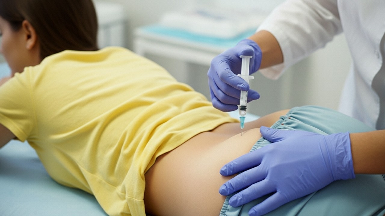 حقنة عضل لبنت فى البيت خايفة جدا وبكاء شديد  & Intramuscular injection for a girl at home