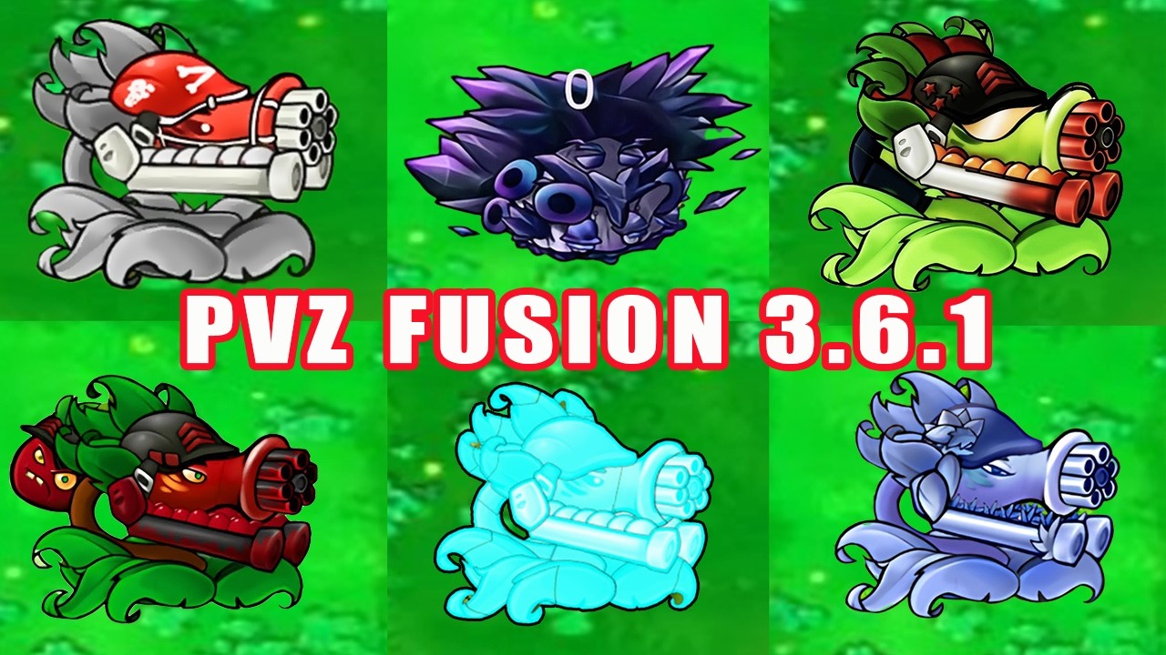 PvZ Fusion 3.6.1 – Big Obsidian Gloom Shroom & All Machine Turrets